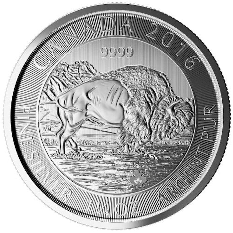 2016 Canada 1.25oz Bison .999 Silver Coin (TAX Exempt) Scratched/Toning