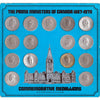 Set of 15x Prime Ministers of Canada Medallions in Blue Board (Impaired)