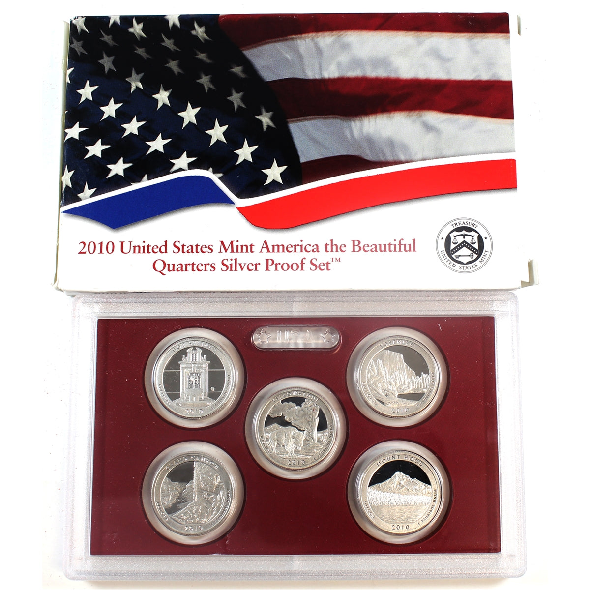2010S USA National Parks Quarters Silver Proof Set (Wear/ Toning)