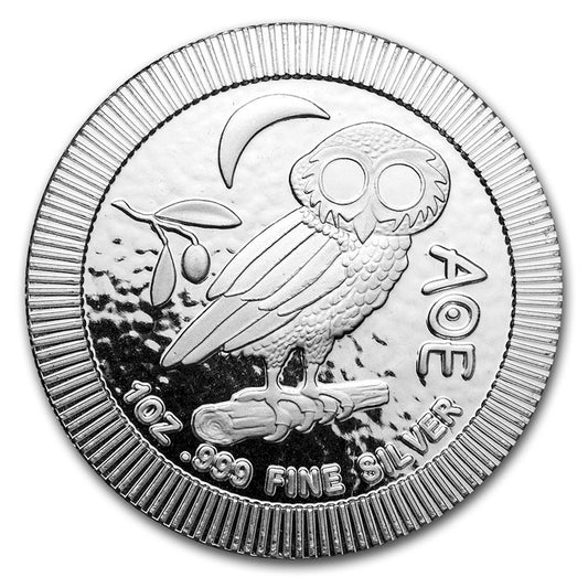 2021 Niue $2 Athenian Owl 1oz. .999 Silver Stackable Coin (No Tax) Light Toning