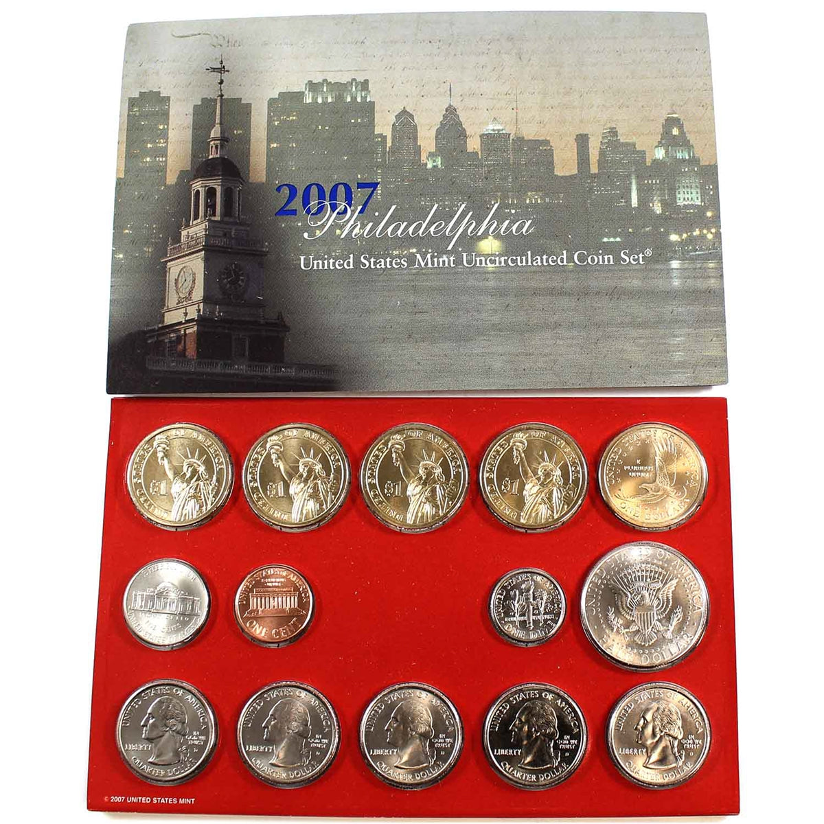 2007 USA Uncirculated Coin Set P/D in Brown Box (Writing on Outer Box)