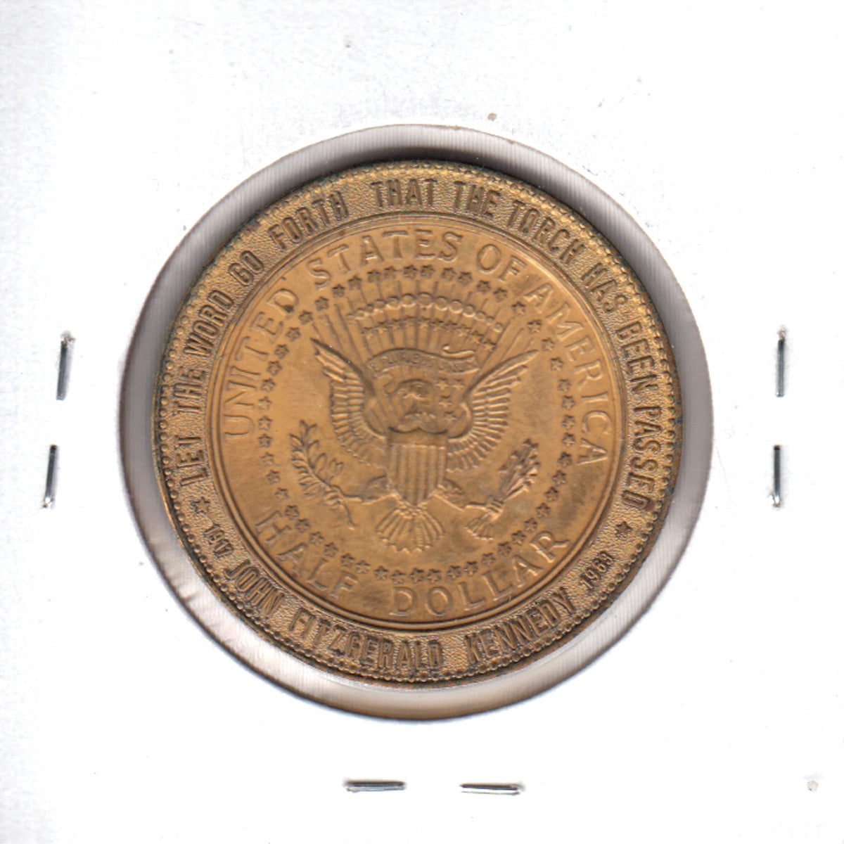 1964 Sudbury Canada John F Kennedy Memorial Half Dollar with Quote