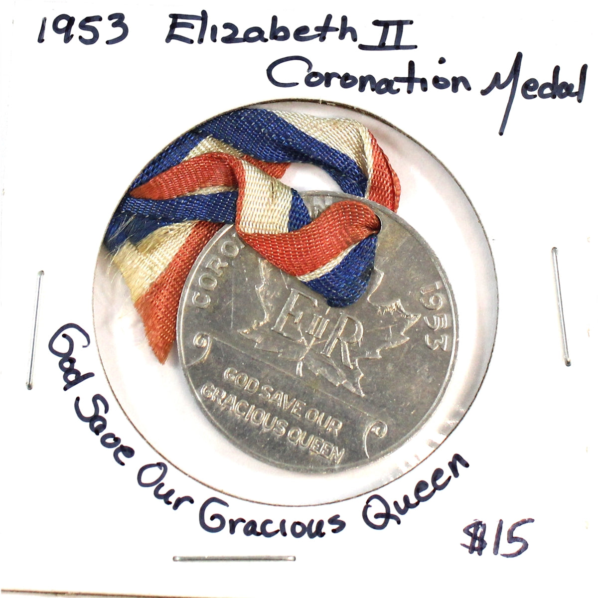 1953 Coronation of Queen Elizabeth II Medal with Original Ribbon