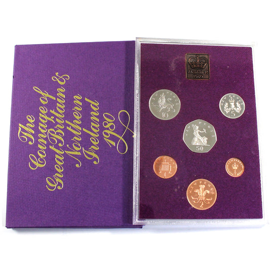 1980 Great Britain & Northern Ireland 6-coin Proof Set with Medallion (Impaired)