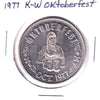 1977 K-W Oktoberfest Trade Dollar Token: Doon Pioneer Village, A K-W Historic Site