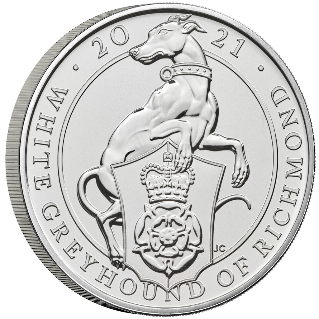 2021 GB Queen's Beasts: White Greyhound of Richmond 2oz Silver (No Tax) Flaws