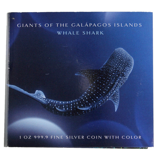 Solomon Islands 2021 $2 Whale Shark .9999 Silver (No Tax) Light wear on folder