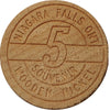 Niagara Falls Wooden Nickel Souvenir, Canada's Year Round Vacation.
