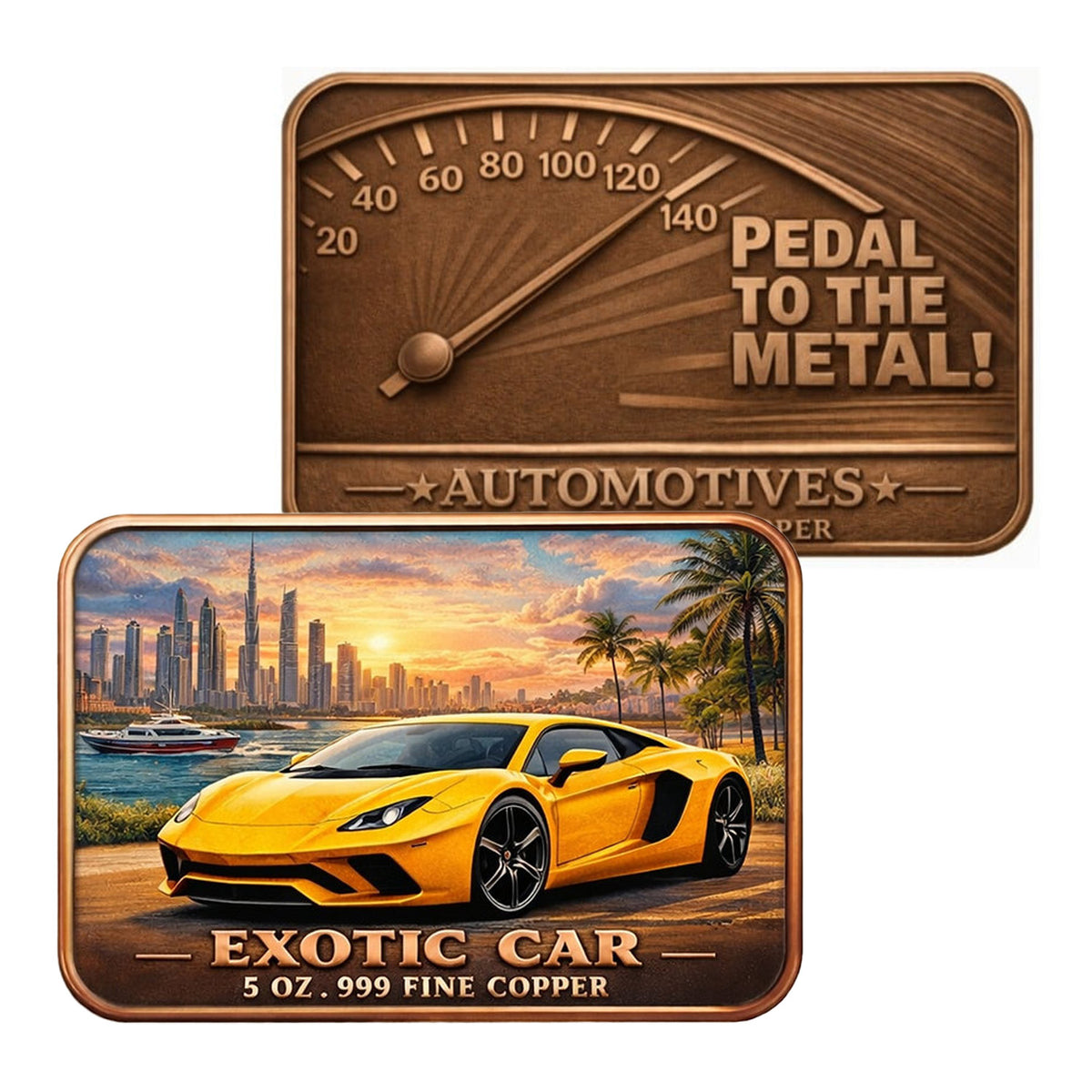 Pedal to the Metal Automotives: Exotic Car 5oz .999 Fine Copper Bar