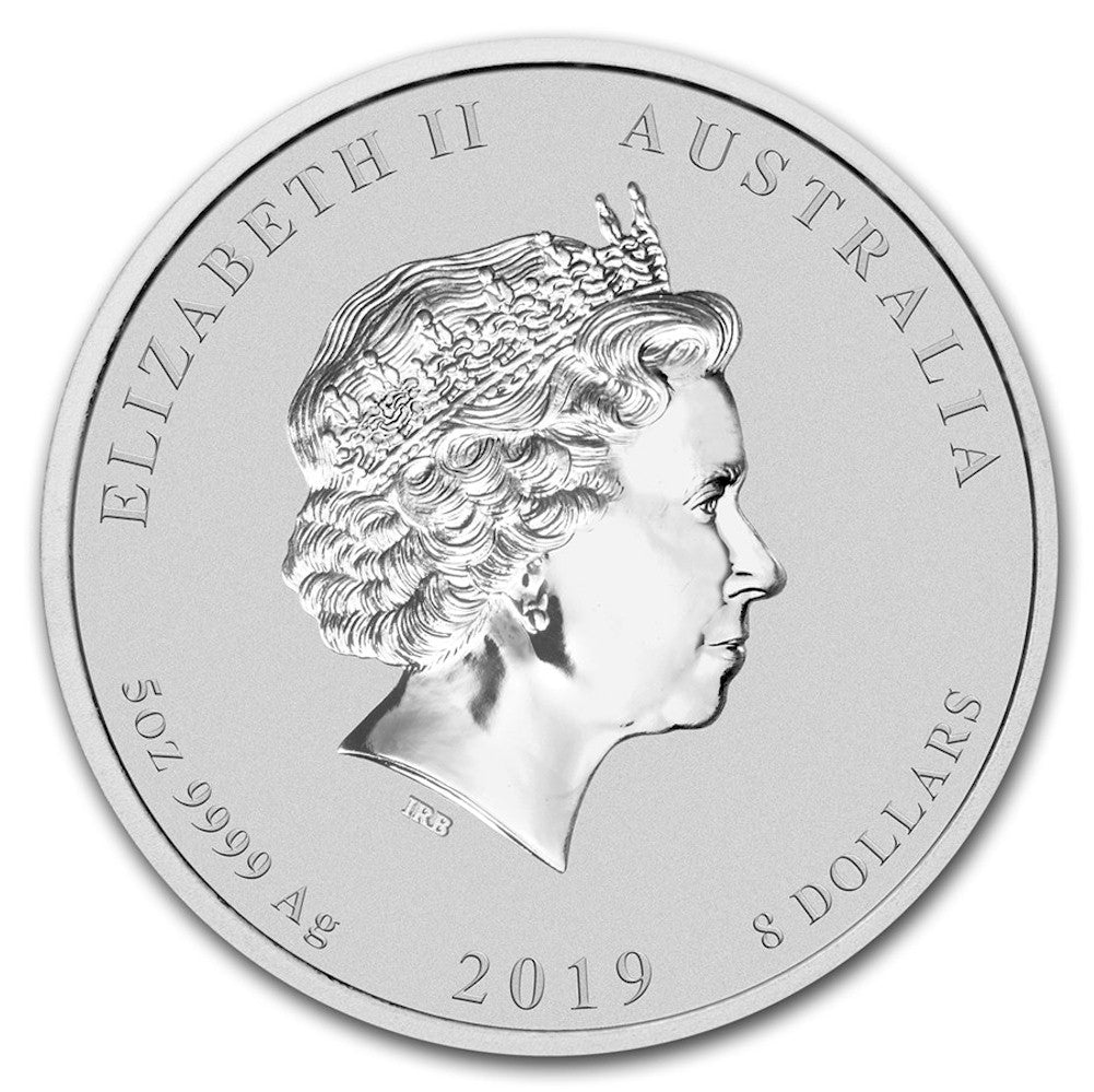 2019 Australia $8 Year of the Pig 5oz. .999 Silver (No Tax)