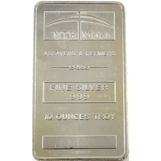NTR Metals 10oz .999 Silver Bar (No Tax) Toned/Seal Staining