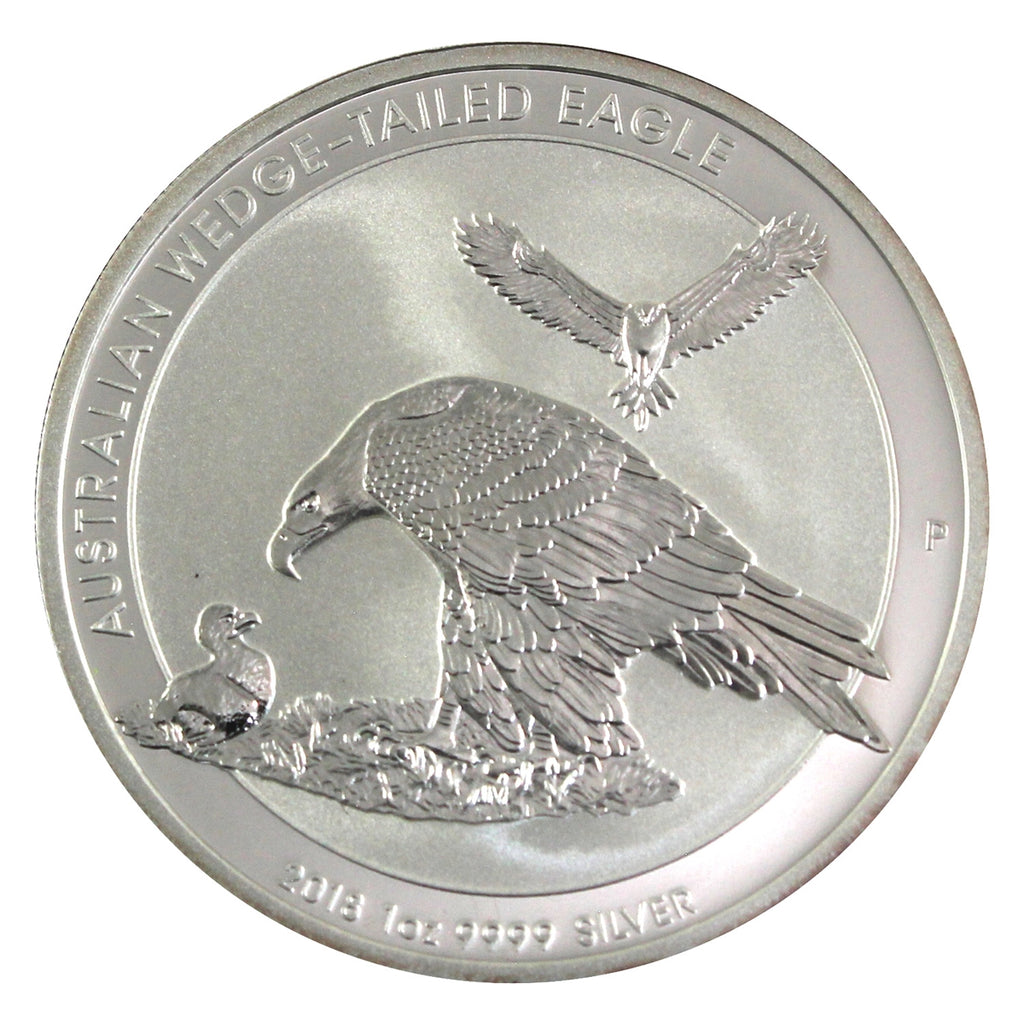 2018 Australian $1 Wedge-tailed Eagle 1oz Silver (No Tax) Lightly Toned/Scr. Capsule