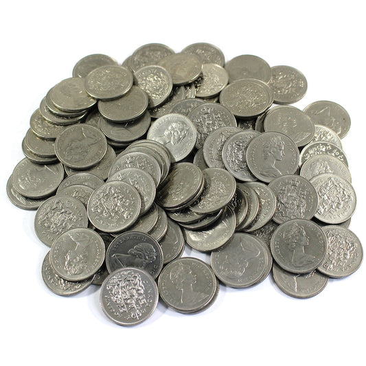Lot of 100x 1975 Canada 50-cents, 100Pcs