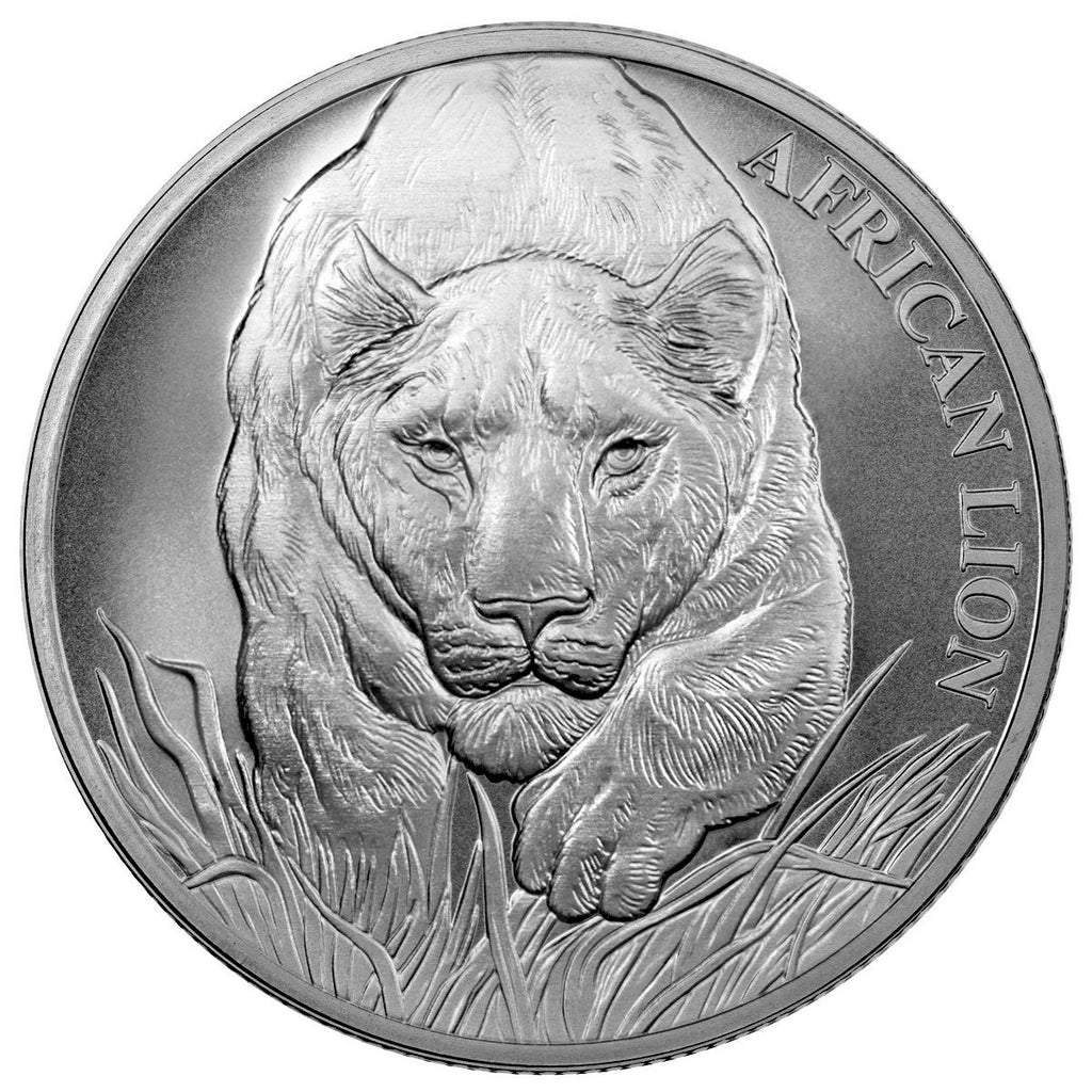 2017 Republic of Chad 5000 Francs CFA African Lion 1oz. .999 Fine Silver (No Tax)