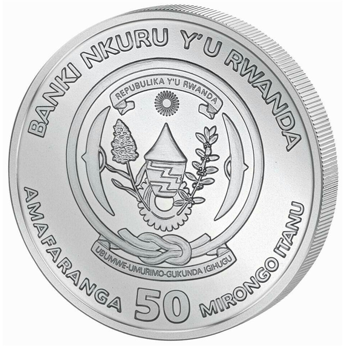 2021 Rwanda 50 RWF Francs Year of the Ox 1oz. .999 Silver (No Tax)