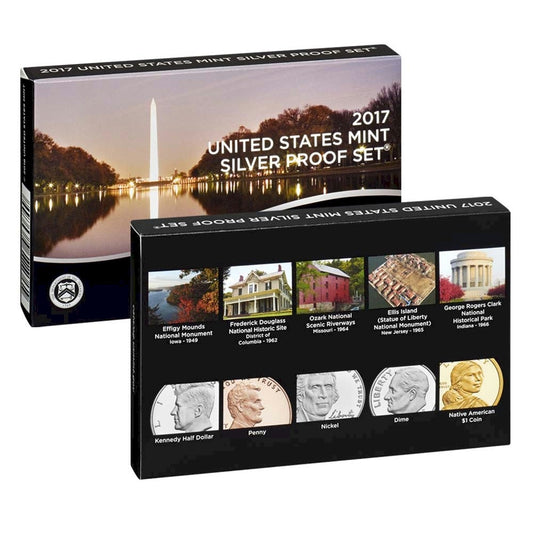 2017 S USA Silver Proof Set (Slightly toned, light wear on cases/sleeve)