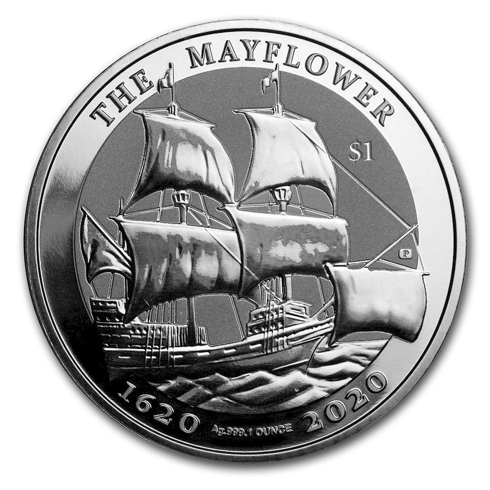 2020 BVI $1 400th Anniversary of the Mayflower 1oz. .999 Silver (No Tax)