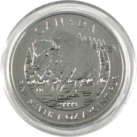 2013 Canada $5 Wildlife - Wood Bison .9999 Silver (No Tax) Lightly Toned