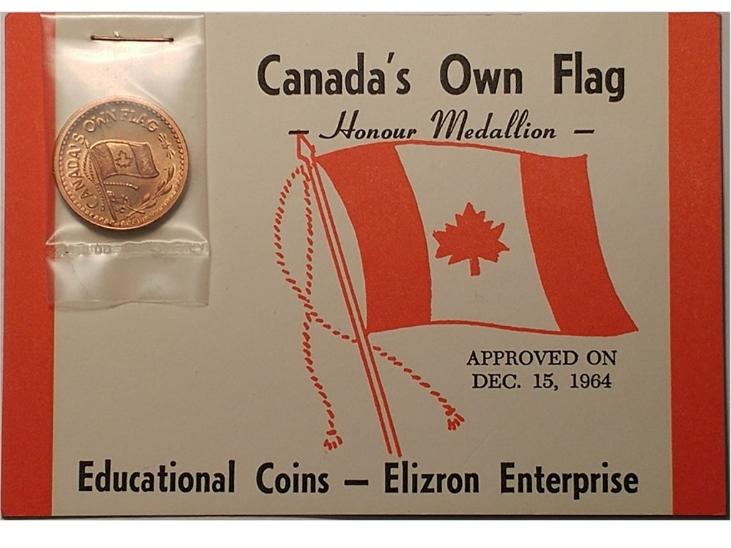 1964 Canada's Own Flag Copper Medallion on Card (Spot)
