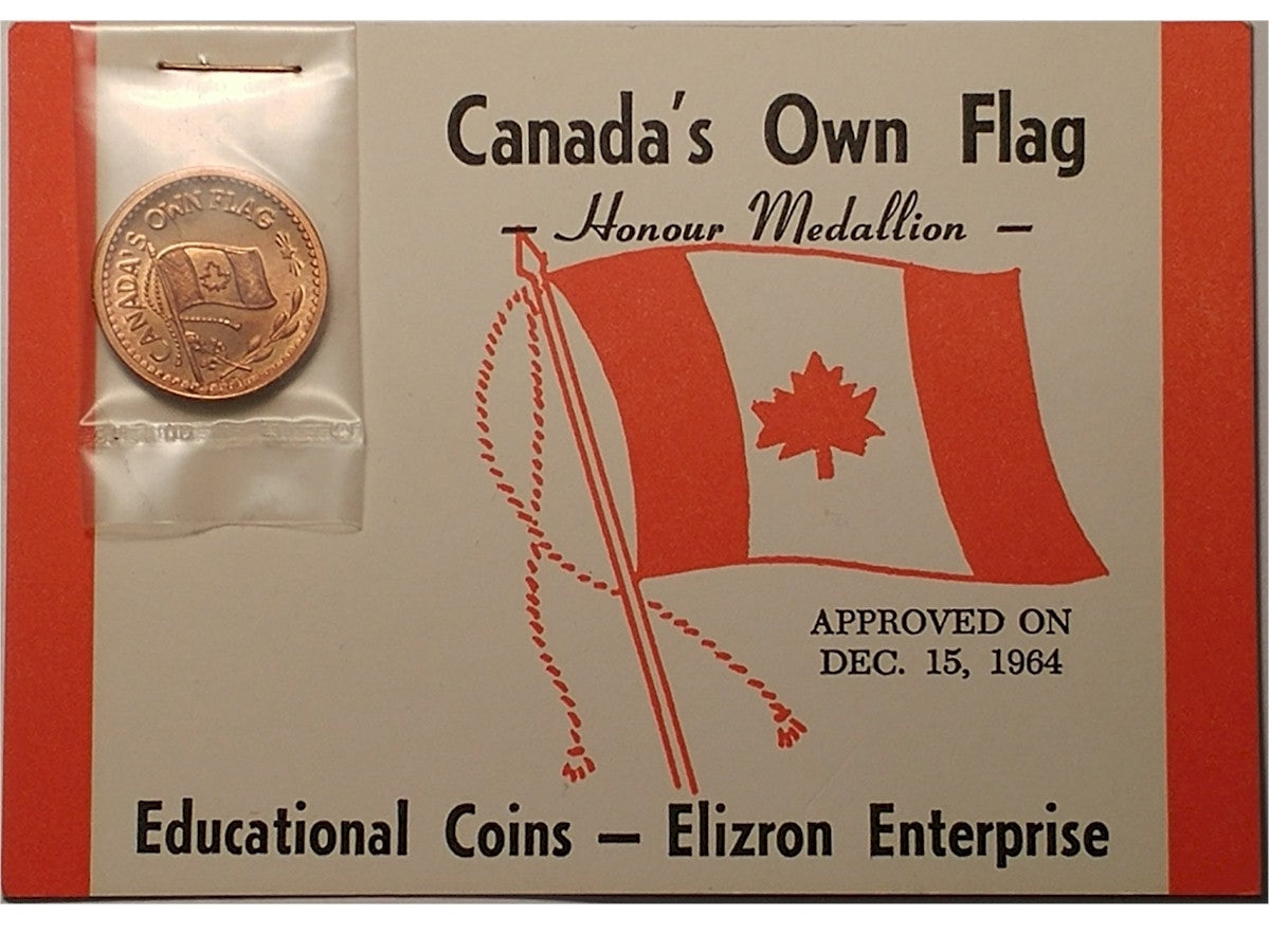 1964 Canada's Own Flag Copper Medallion on Card (Spot)