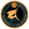 2017 Cayman Islands $1 Marlin Black Rhodium & Sel. Gold Plating 1oz. .999 Silver (No Tax)