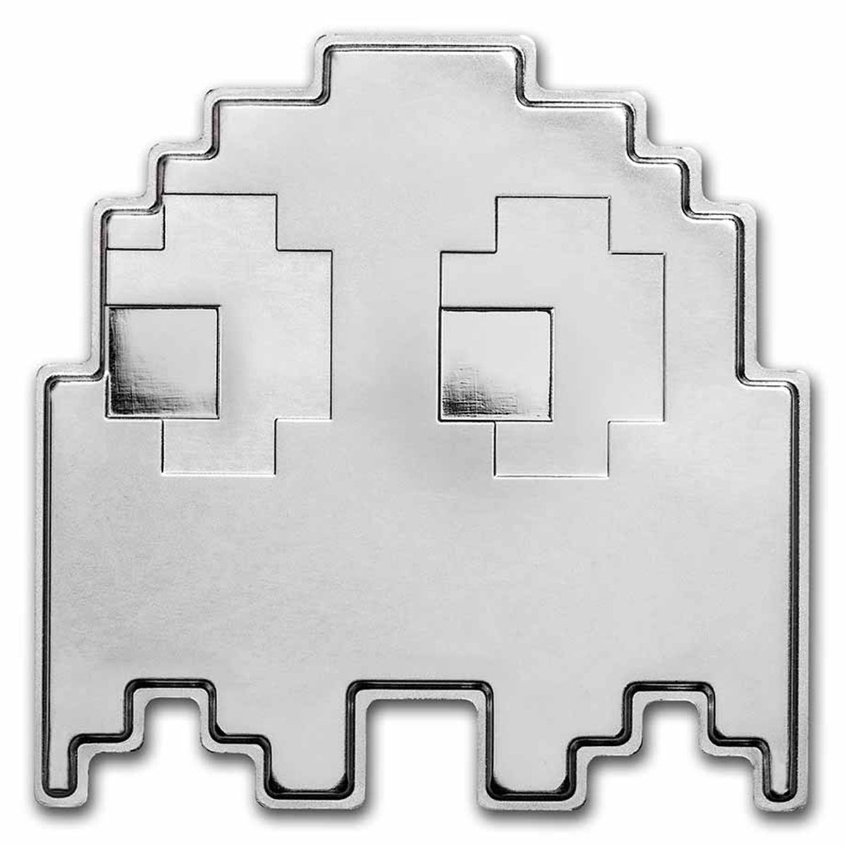 2022 Niue $2 Pac-Man&trade; GHOST Shaped Stackable 1oz  Silver (No Tax) Lightly Scratched