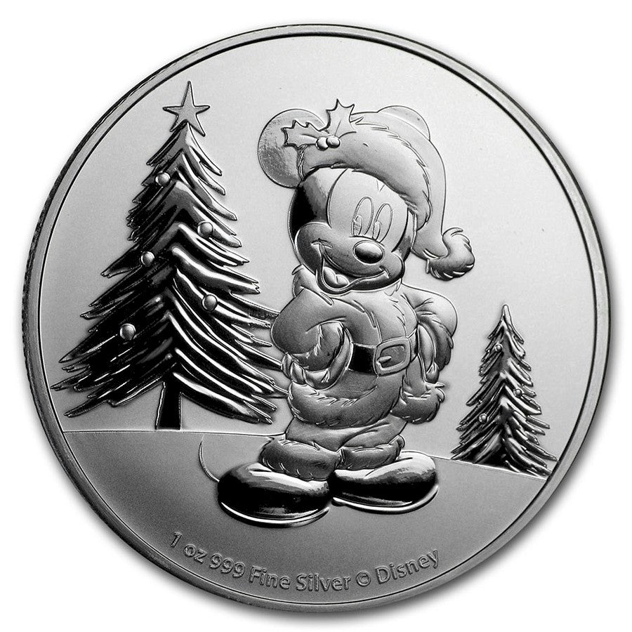2019 Niue $2 Mickey Mouse Christmas 1oz. .999 Silver (No Tax)