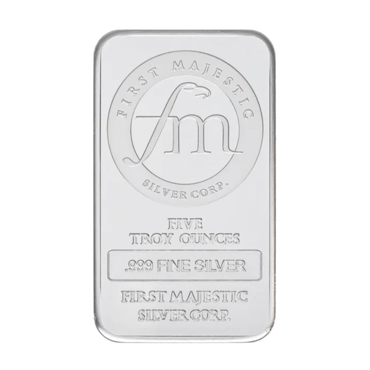 First Majestic Silver Corp 5oz .999 Silver Bar (No Tax) Flaws