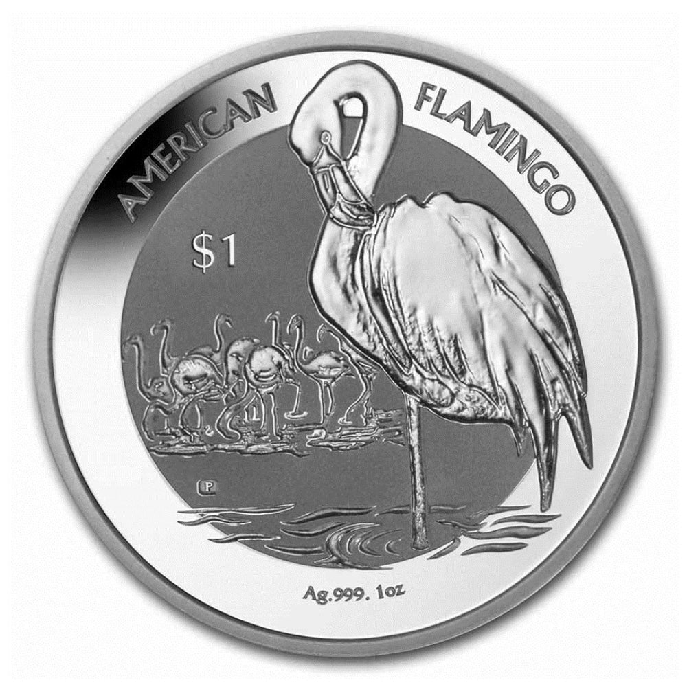 2021 British Virgin Islands $1 Flamingo 1oz. .999 Silver Coin (No Tax)
