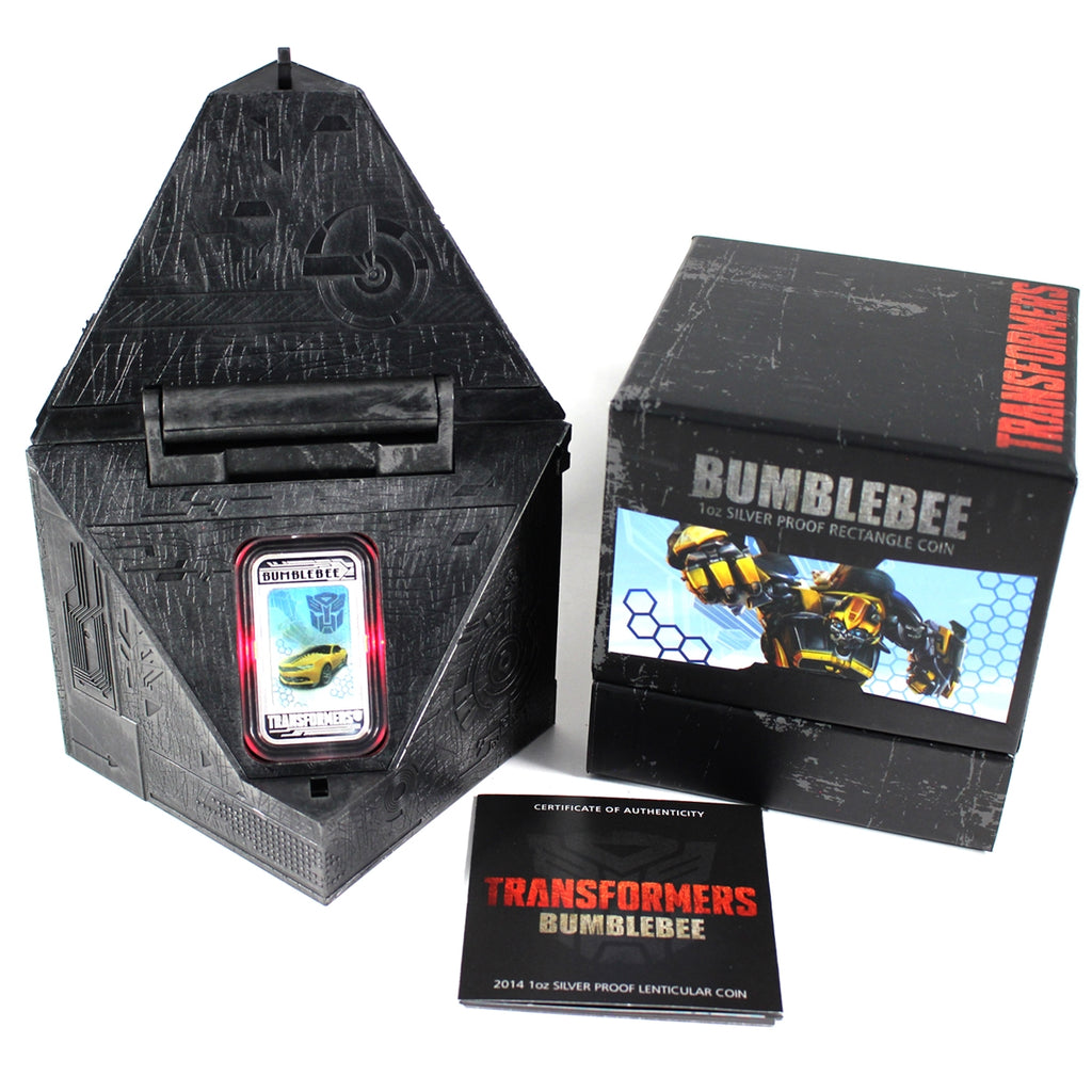 Tuvalu 2014 1 Dollar Transformers: Bumblebee 1oz Fine Silver Rectangle (No Tax) Toned