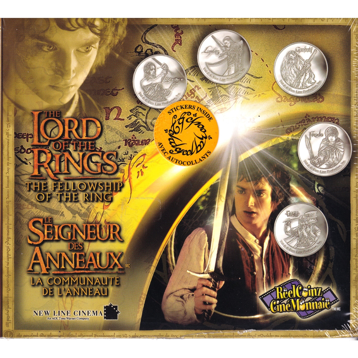 ReelCoinz LotR: The Fellowship of the Ring 5-medallion & Sticker Booklet Set from RCM