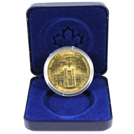 Royal Canadian Mint Ottawa & Winnipeg Brass Medallion in Case (Lightly scuffed)