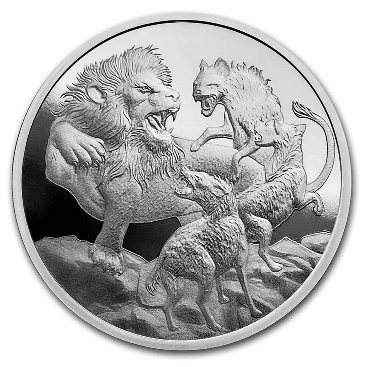2022 Niue $1 Apex Predators: Lion vs Hyenas 1oz. .999 Silver (No Tax)