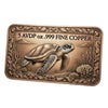 Giant Sea Turtle Coloured 5oz .999 Copper Art Bar