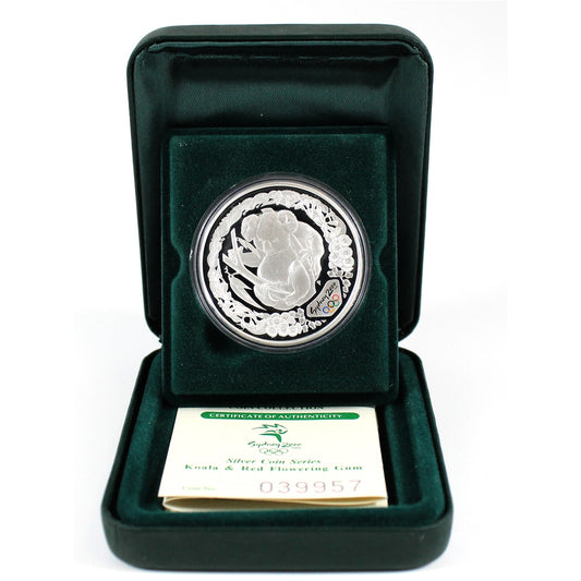 2000 Australia $5 Olympic Koala & Red Flowering Gum Silver (No Tax) Issues