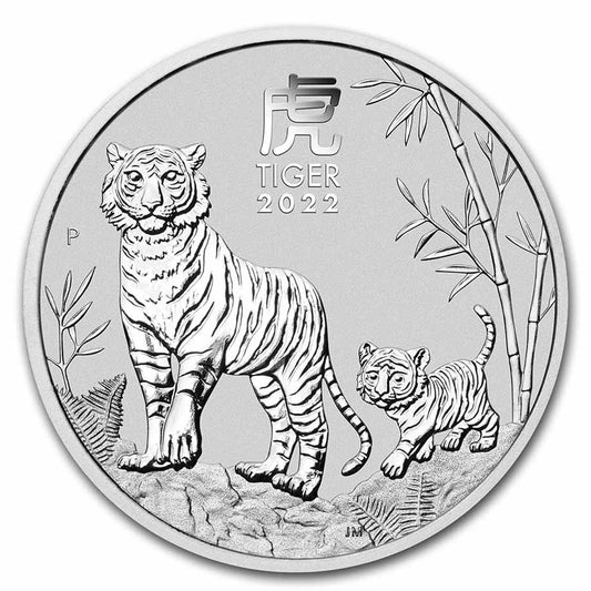 2022 Australia $2 Year of the Tiger 2oz. .9999 Silver (No Tax) Flaws