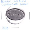 1838 Monzie, Perthshire, Scotland, Communion Token