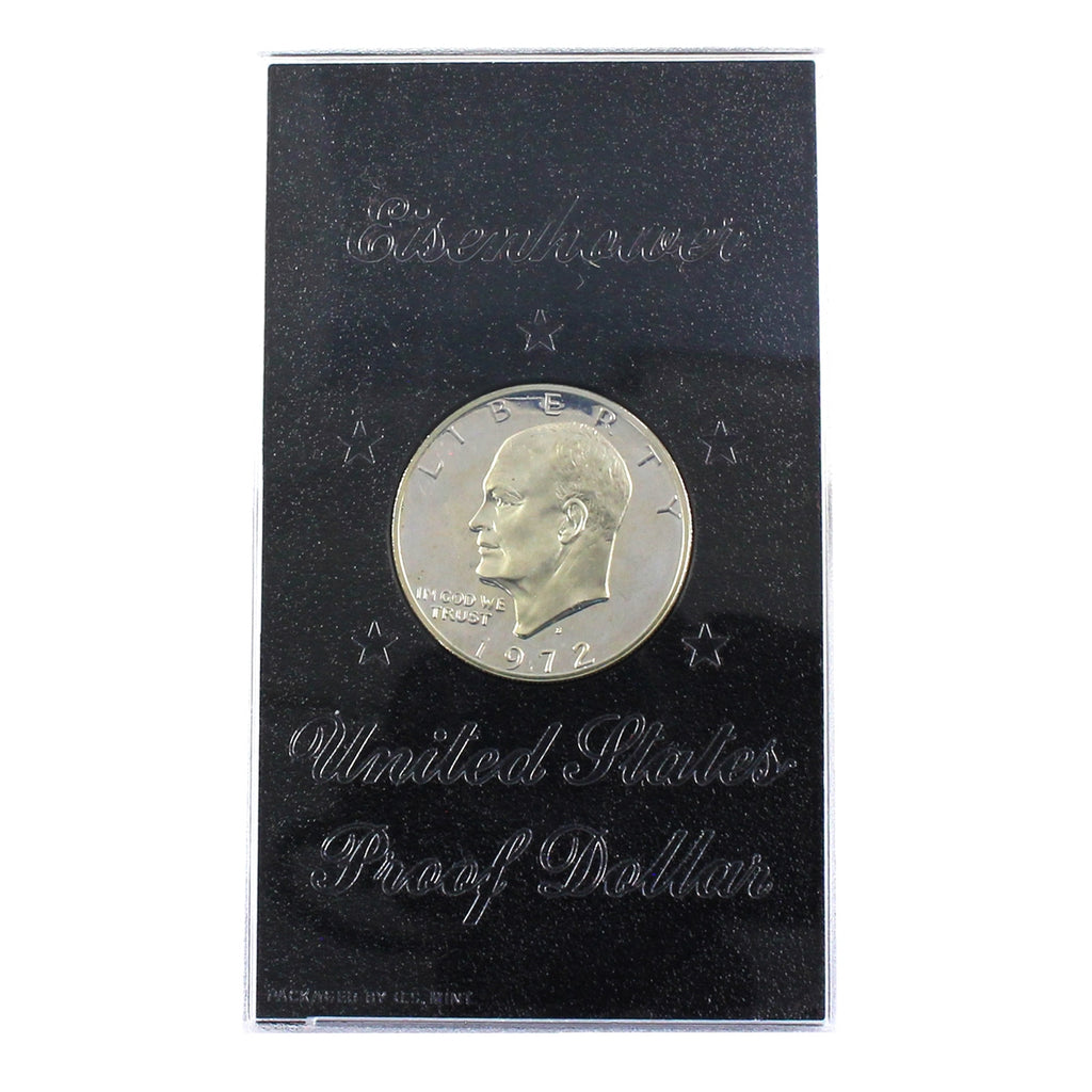 1972 S USA Eisenhower Silver Proof Dollar in Brown Box (Toned)
