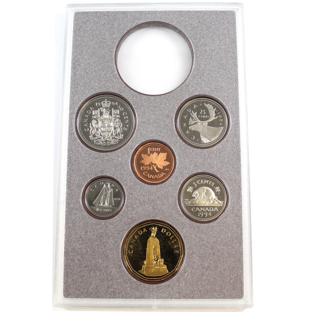 1994 Memorial Canada 6-coin Frosted Proof Set Broken from RCM Proof Set (Some toning)