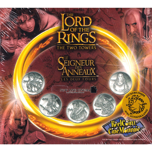 ReelCoinz LotR: The Two Towers 5-medallion & Sticker Booklet Set from RCM