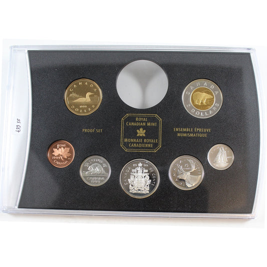 2003 Canada 7-coin Silver Frosted Proof Set from RCM Double Dollar Set (Lightly toned)