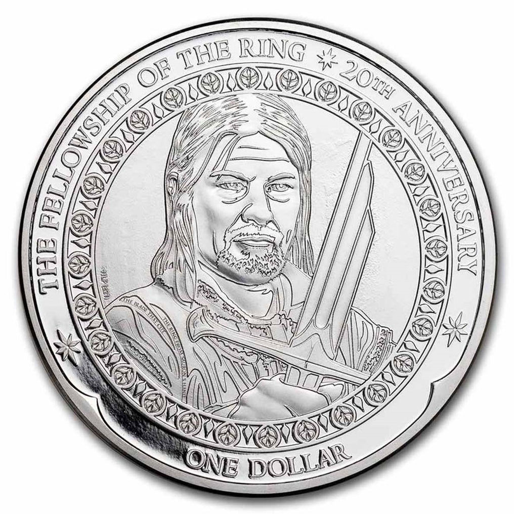 2021 $1 20th Ann. Lord of the Rings: Boromir 1oz Silver (No Tax) Coin Only