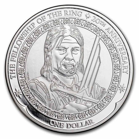 2021 $1 20th Ann. Lord of the Rings: Boromir 1oz Silver (No Tax) Coin Only