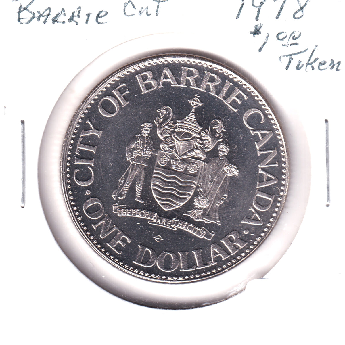 1978 Barrie, ON, 125th Anniversary Trade Dollar Token: Steam Train