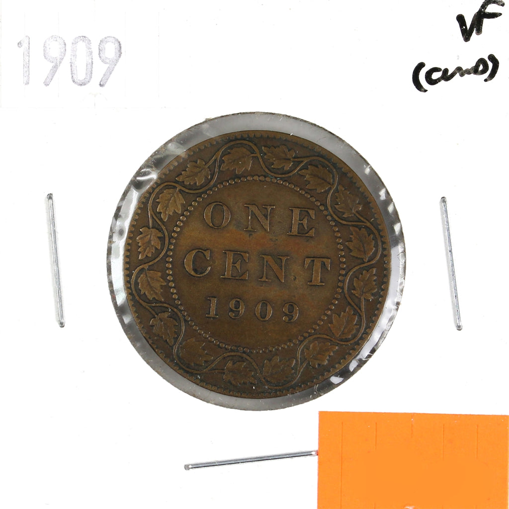 1909 Canada 1-cent Very Fine (VF20) Scratched, cleaned, or impaired