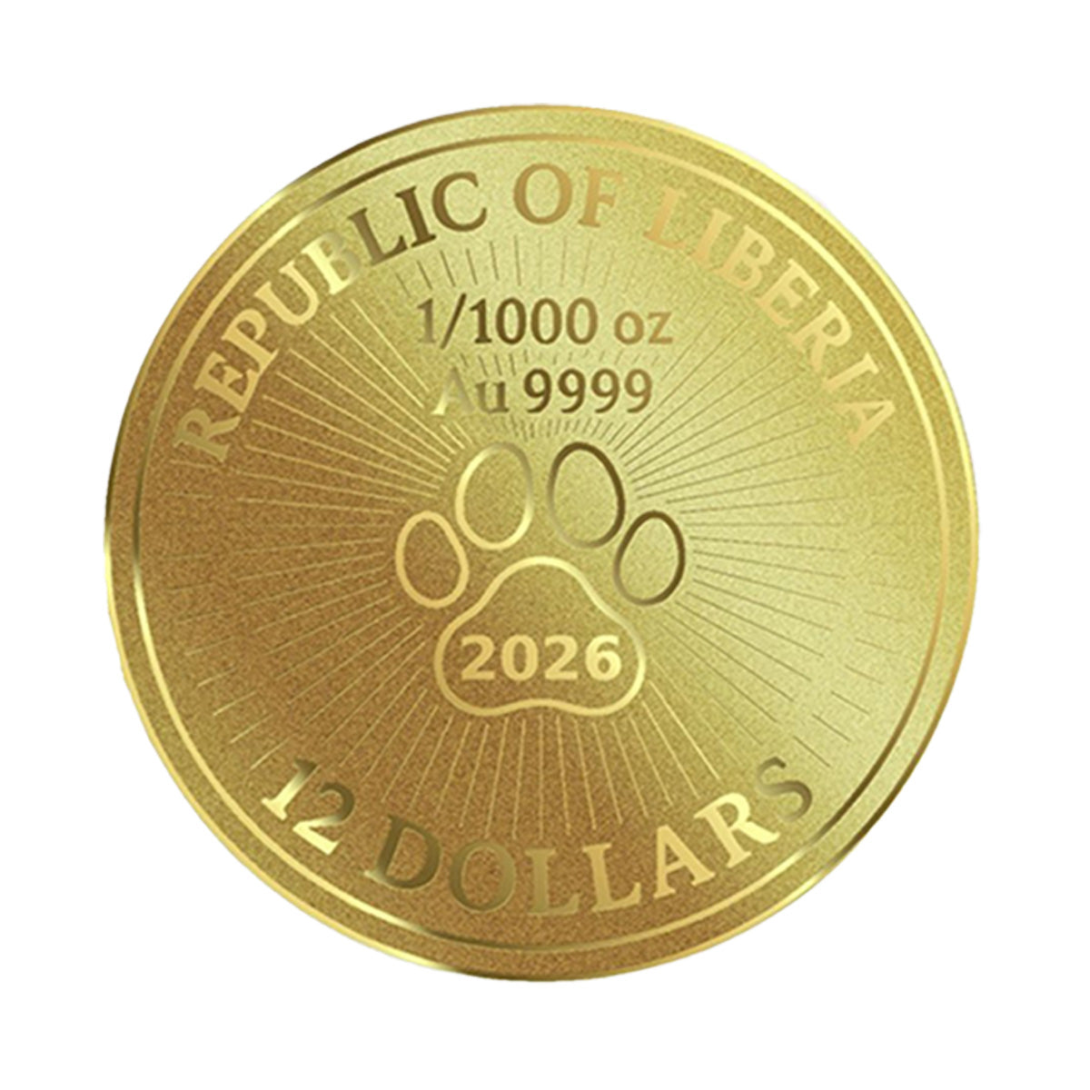 2026 Liberia $12 A Friend in Need 1/1000oz 24K .9999 Gold in Card (No Tax)