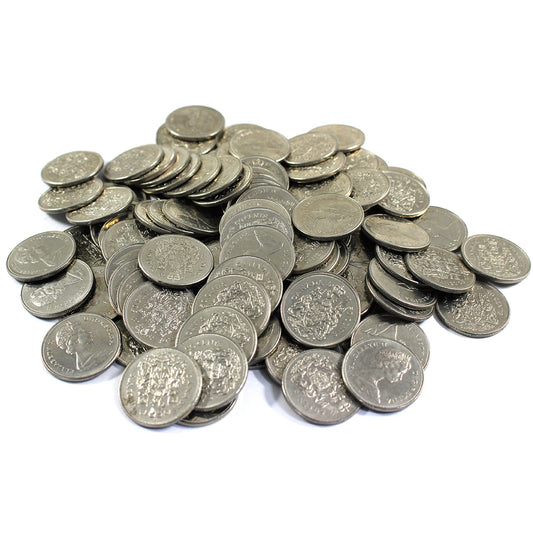 Lot of 100x 1972 Canada Nickel 50-cents, 100Pcs