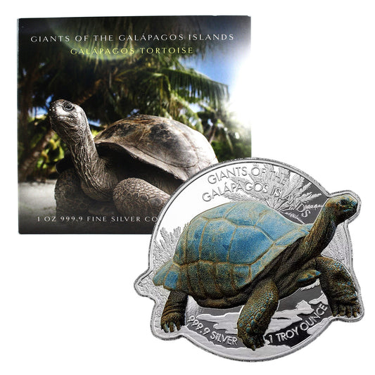 2021 Solomon Islands $2 Tortoise 1oz Fine Silver (No Tax) Worn Holder/Light Toning