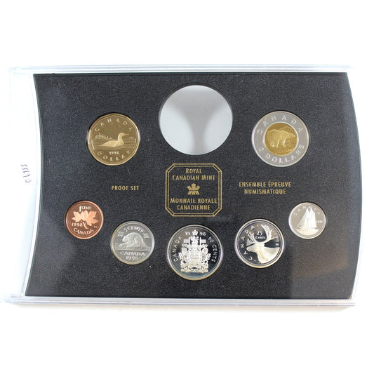 1998 Canada 7-coin Silver Frosted Proof Set from RCM Double Dollar Set (Lightly toned)
