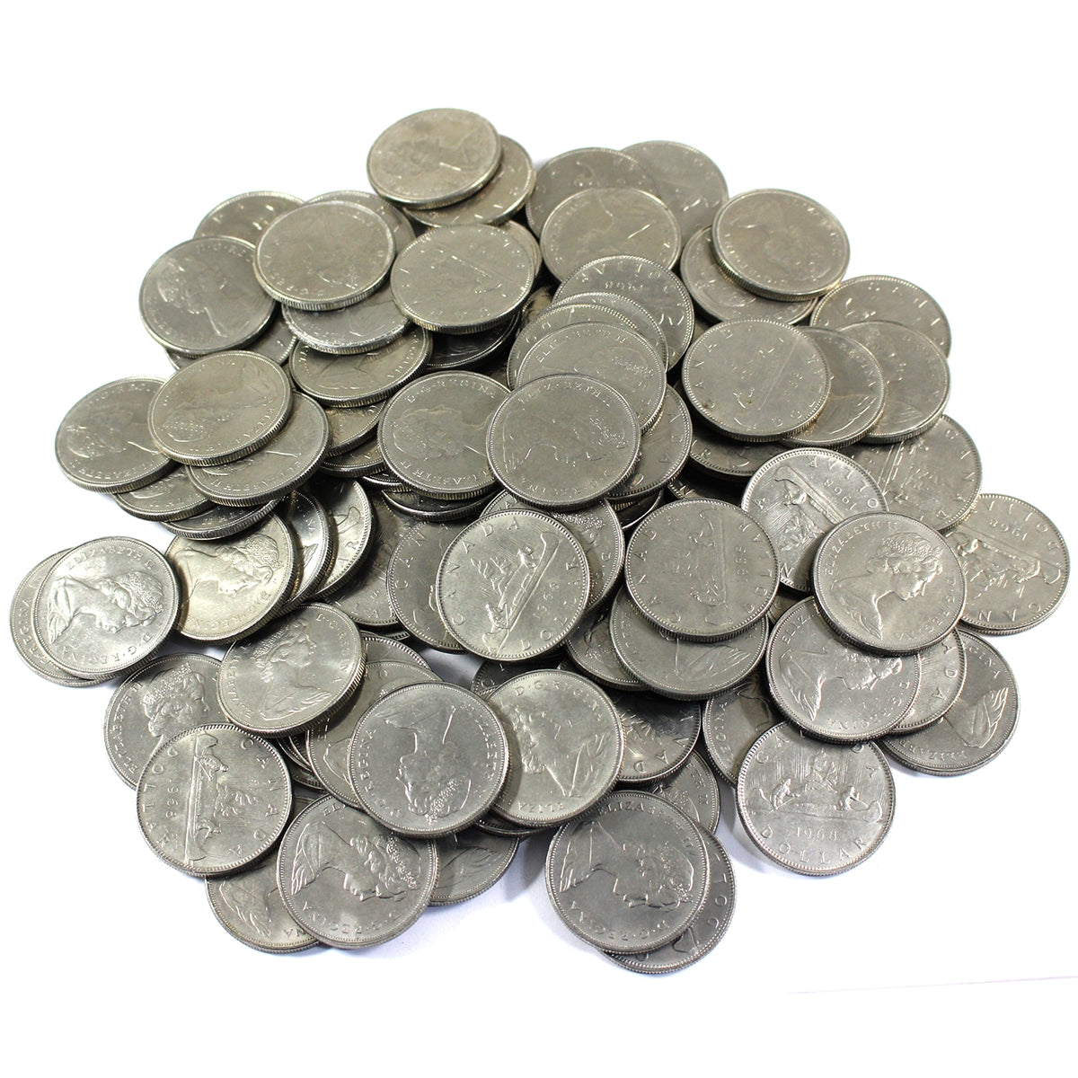 Lot of 100x 1968 Canada Nickel Dollars, 100Pcs